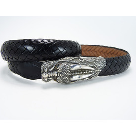 12 Strand with Dragon Buckle - Black